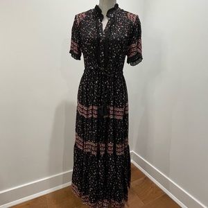Free People Rare Feelings Maxi Dress. Size S. Black floral.